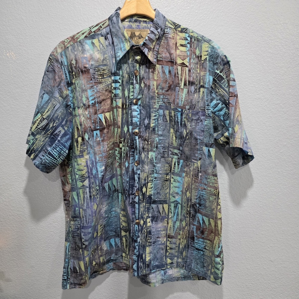 Fulton Street Vintage Men's Multicolor Abstract Print Shirt Size L
